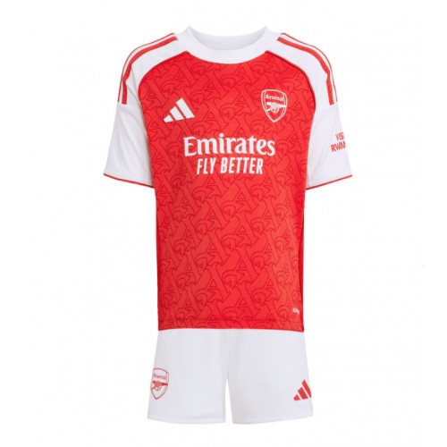 Stroje piłkarskie Arsenal Koszulka Podstawowej dla dzieci 2025-26 Krótki Rękaw (+ szorty)
